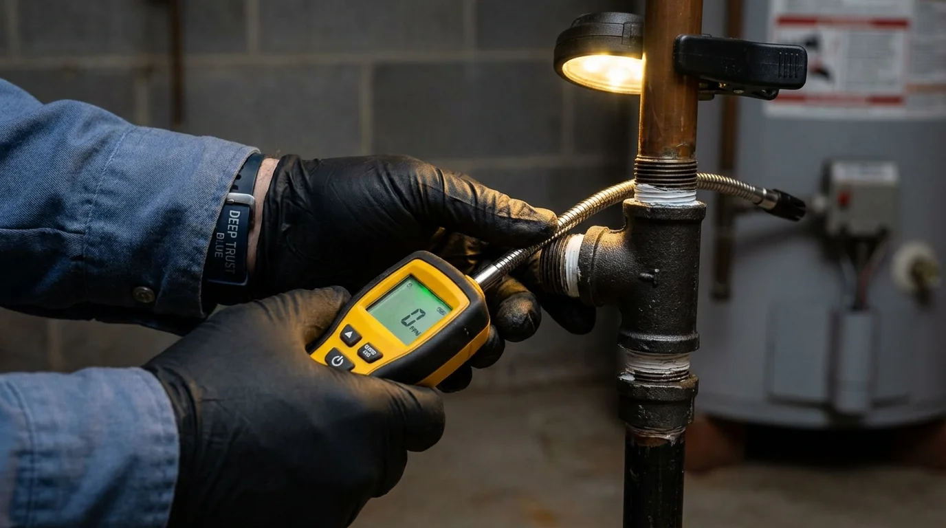 Gas leak detection with electronic sniffer by Johns Plumbing LLC in Grand Bay
