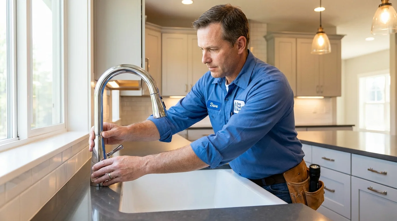 Kitchen faucet installation by Johns Plumbing LLC in Grand Bay