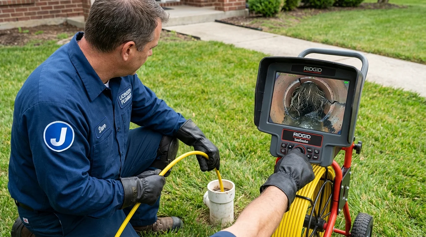Sewer camera inspection being performed by Johns Plumbing LLC in Grand Bay